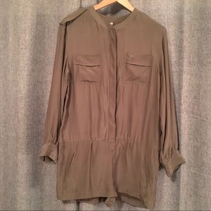 IRO 100% Silk Romper 1 olive green